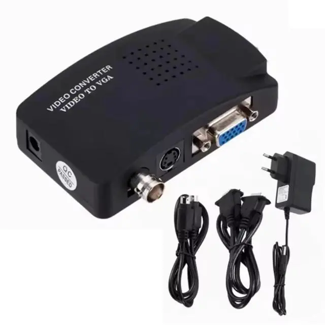 Alt view image 5 of 6 - BNC S-Video VGA to VGA Video Converter 1080P BNC to VGA Output Adapter Digital Switch Box for TV Camera DVD DVR EU Plug