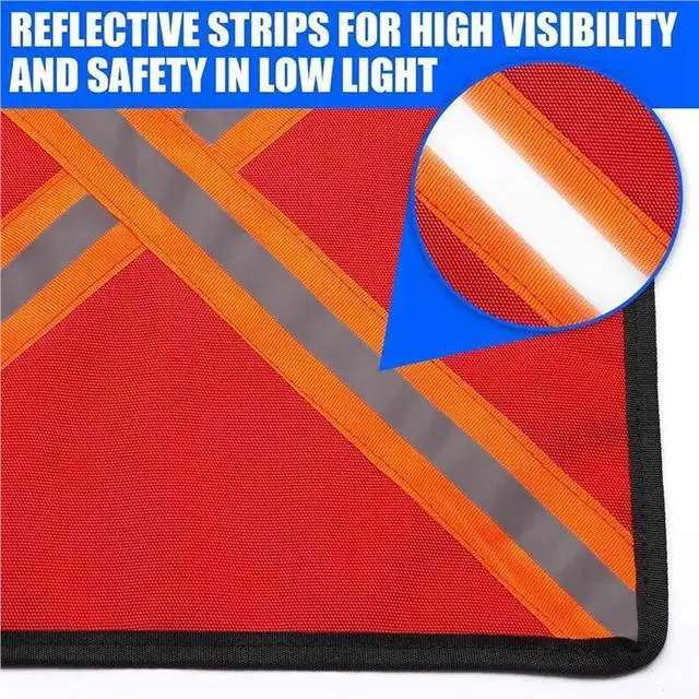 Alt view image 6 of 6 - 4Pack Safety Flags For Trucks, 12.6Inch Reflective Red Flag For Truck Loads, High Visibility Reflective Safety Flags