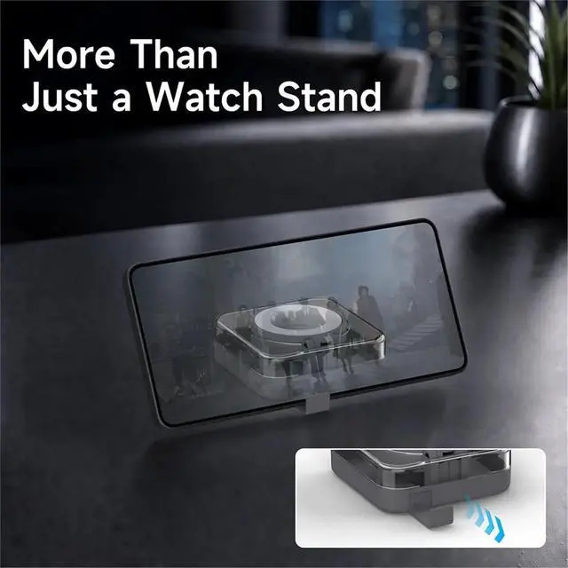 Alt view image 4 of 6 - Charger Case for Galaxy Watch Cable Charging Cord Organizer Storage Box Phone Holder Watch Stand B