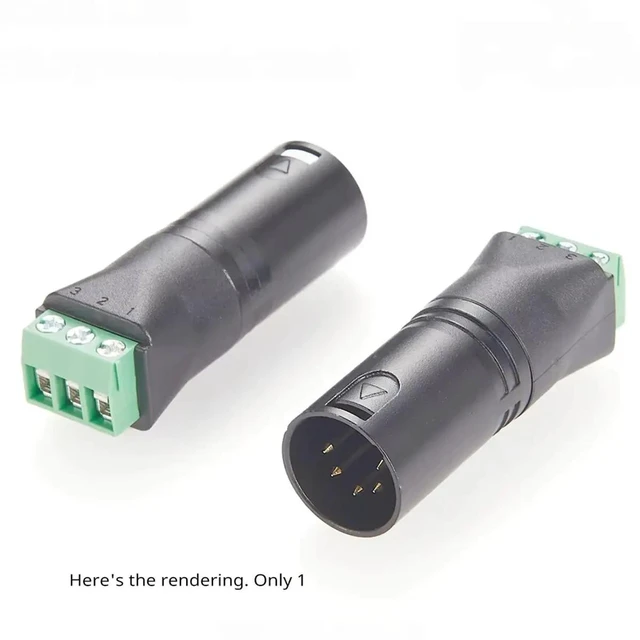 Alt view image 6 of 6 - DMX512 5 Pin XLR Male to 3 Core Terminal Block Connector for RDM Lighting Control and Stage Sound Equipment Wiring