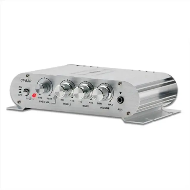 Alt view image 5 of 6 - Mini Digital Power Audio Car Amplifier Blue Light Stereo Audio Amplifier for Home Theater Club Party Music 200W X2(B)