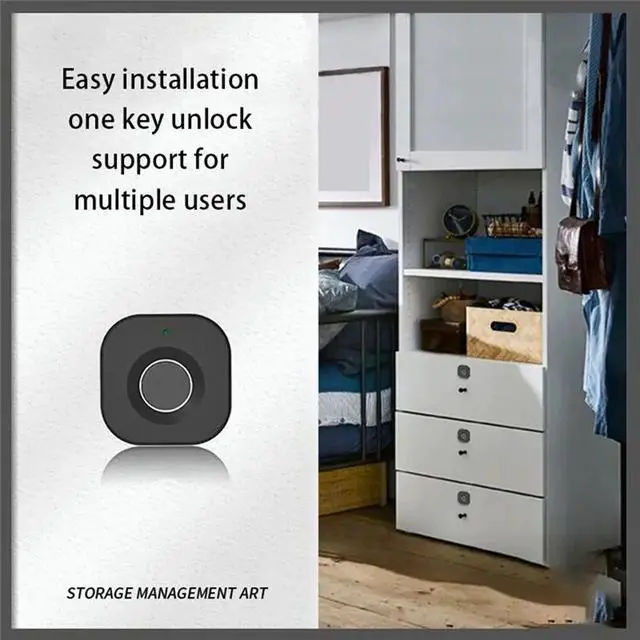 Alt view image 5 of 6 - Smart Home Biometric Fingerprint Lock Hidden Drawer Electronic Lock Privacy Keyless Security Protection for Office/Home