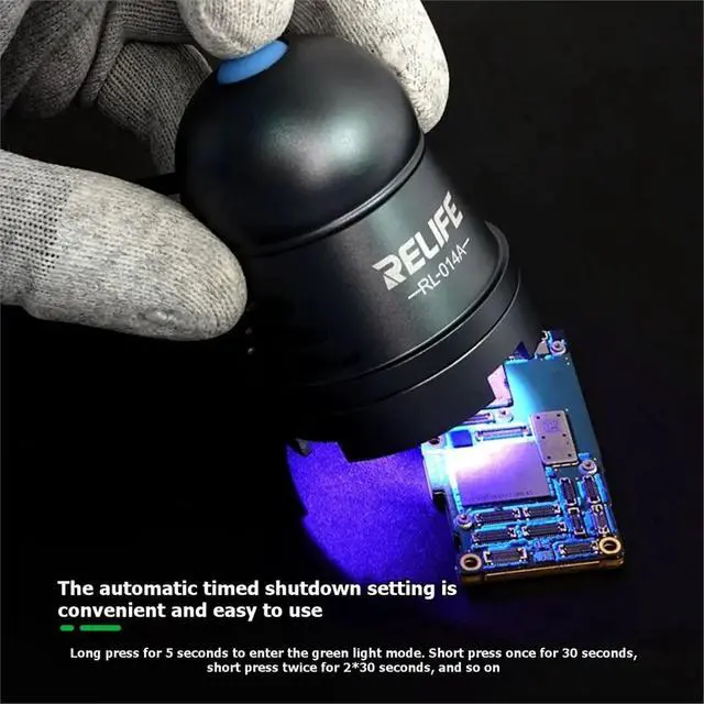 Alt view image 4 of 6 - RL-014A UV Curing Lights USB LED High Power T6 Curing Light Fast Adhesive Green Oil Phone Motherboard Repair Lamp
