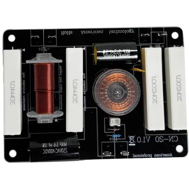 Alt view image 4 of 6 - IDUD CN-20 Audio Crossover 450W 3000Hz 2-Way Speaker Crossover For 8-12 Inch Speakers 25- 44Mm Tweeter