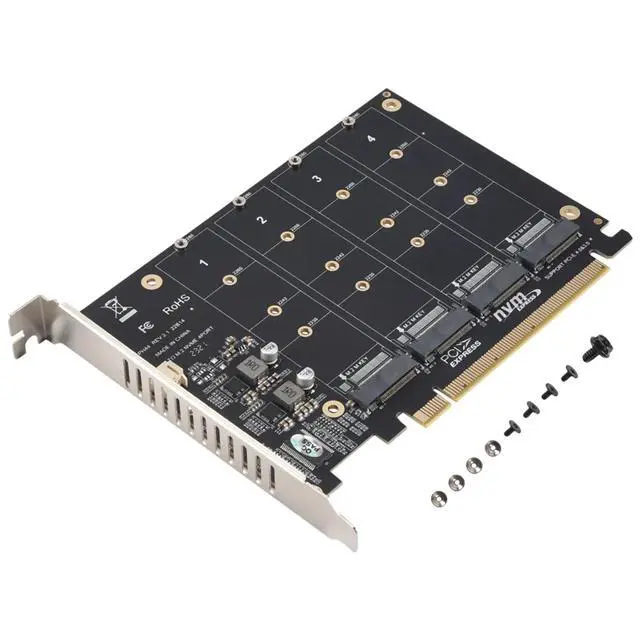 Alt view image 6 of 6 - HOT PH44 NVME 4-Disk Array Card PCIE Signal Split Array Card