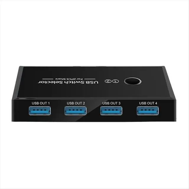 Alt view image 4 of 6 - 2 Inputs 4 Outputs USB Switch Adapter USB Shared Switcher for PC Laptop Keyboard Mouse Printer USB Switch Controller 2.0