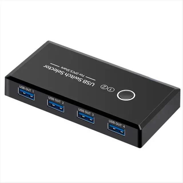 Alt view image 6 of 6 - 2 Inputs 4 Outputs USB Switch Adapter USB Shared Switcher for PC Laptop Keyboard Mouse Printer USB Switch Controller 2.0