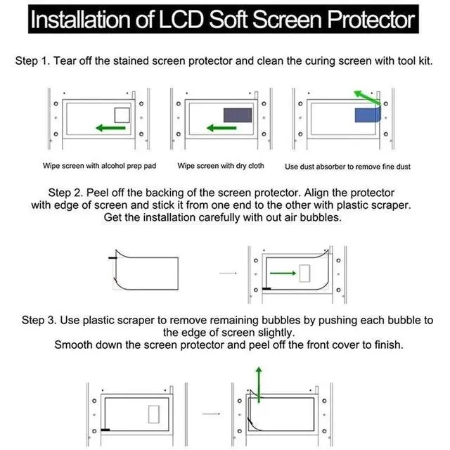 Alt view image 6 of 6 - For Anycubic Photon Mono M5S/M5S Pro 10.1 Inch LCD Screen Protector- Anti Scratch Protective Film(10PCS)