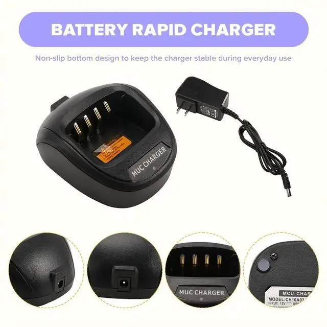 Alt view image 6 of 6 - CH10A03 Desktop Rapid Walkie Talkie Rapid Charging For HYT TC-610/620/610S/620S US Plug