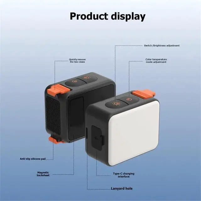 Alt view image 6 of 6 - Magnetic Quick Release Fill Light Mini Waterproof Selfie Light for Action6/Nano and Smartphone Vlogging