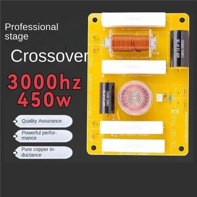 Alt view image 6 of 6 - CN-20 2 Way Speaker Crossover 450W 3000Hz Audio Crossover Suitable For 8-12 Inch Speakers 25-44Mm Tweeter