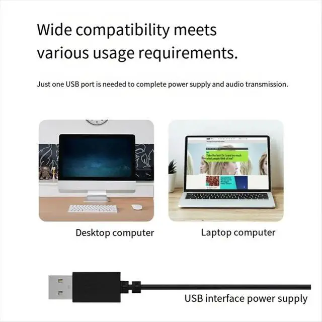 Alt view image 6 of 6 - USB Computer Speaker for Desktop Laptop Speaker Small Computer Soundbar USB Mini Speaker Dual Speaker Stereo