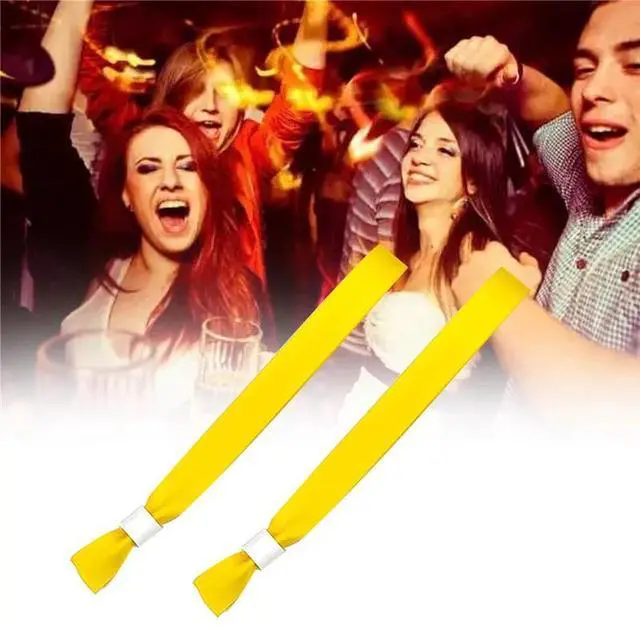 Alt view image 5 of 6 - IDUD 100 Pack Color Wristbands Lightweight Concert Wrist Strap Without Logo Resistant, (Yellow)