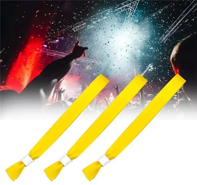 Alt view image 6 of 6 - IDUD 100 Pack Color Wristbands Lightweight Concert Wrist Strap Without Logo Resistant, (Yellow)
