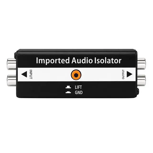 Alt view image 4 of 6 - RCA Audio Isolator Ground Loop Noise Eliminator LIFT/GND Switch Audio Hum Noise Suppressor Stereo Transformer