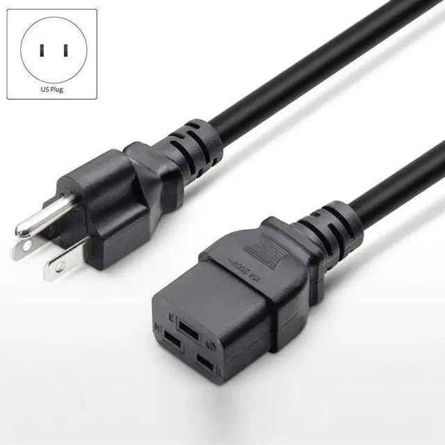 Alt view image 6 of 6 - US Nema 5-15P to C19 AC Power Extension Cable Cord Nema 5-15P to IEC 320 C19 Power Cord(US Plug,1M)