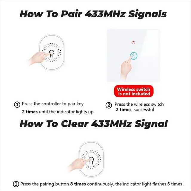 Alt view image 4 of 6 - RF433 Smart Switch Tuya 16A Light Switch MiniHome Breaker Relay with Power Monitor Smart Life APP Voice for ,A
