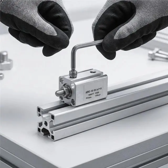 Alt view image 4 of 6 - ADVC-10-10-A-P-A Compact Pneumatic Cylinder Short Stroke Air Cylinder for Automation Equipment Parts