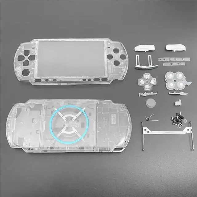 Alt view image 5 of 6 - Transparent Full Cover Protective Case Kit With Buttons Kit With Screws Full Housing Shell Full Set For PSP3000 Version