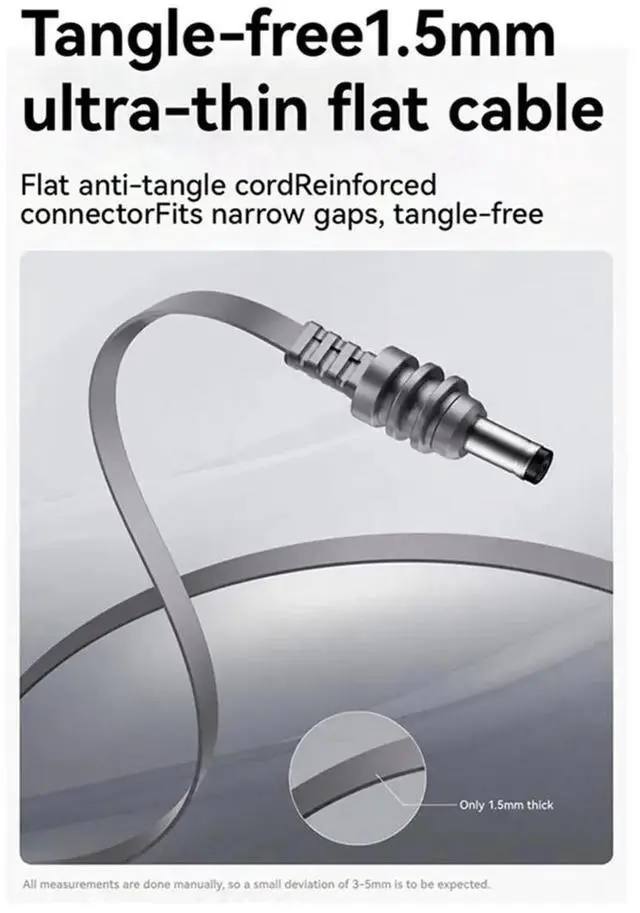 Alt view image 3 of 3 - For Mini Retractable Power Cord Male DC5521 to DC5521 Plug-and-Play DC Cable Satellite Cable 5m