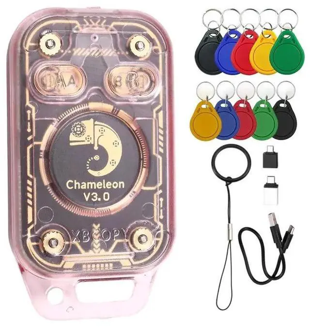 Alt view image 4 of 4 - Chameleon V3.0 RFID Smart Chip Reader Smart Card Emulator+5XUID/CUID Keychain ID IC Tag Copyer Reader Writer