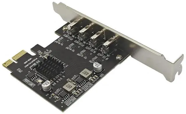 Alt view image 5 of 6 - PCIE 1X to Type C Expansion Card PCI-E X1 to 4-Port TYPE-C USB 3.2 GEN1 5Gbps Adapter Riser Card UPD720201 Chip