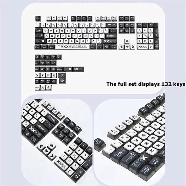 Alt view image 6 of 6 - 132 Keys Keycaps PBT PC Keycap for MX Switches Keyboards CBSA Game Keyboard