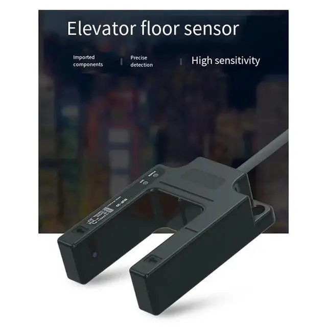 Alt view image 6 of 6 - Elevator Leveling Sensor U-Shaped Switch Slot Type 12-24V DC NPN Through Proximity Switch Sensor