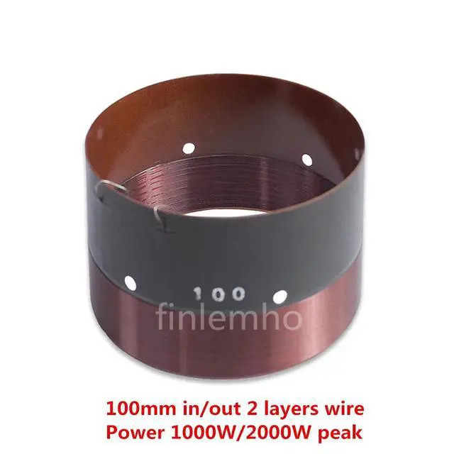 Alt view image 4 of 6 - 100mm Speaker Subwoofer Voice Coil 2000W Peak 18" 15"Bass Repair Part 2 Layers Wire In Out With Copper Wire Glassfiber Former
