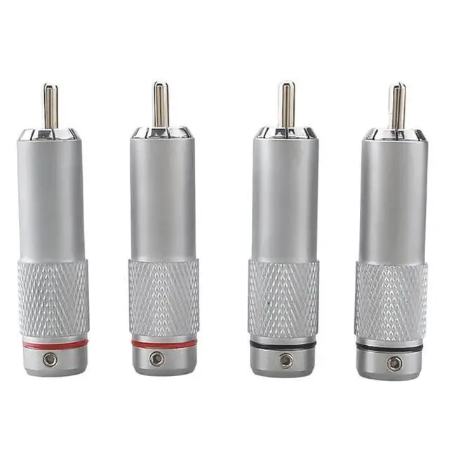 Alt view image 4 of 6 - OR08 Rhodium Plated RCA Male Connector 4PCS Audiocrast Solder For High-End Analogue Cable Phono Plug Audio Accessories