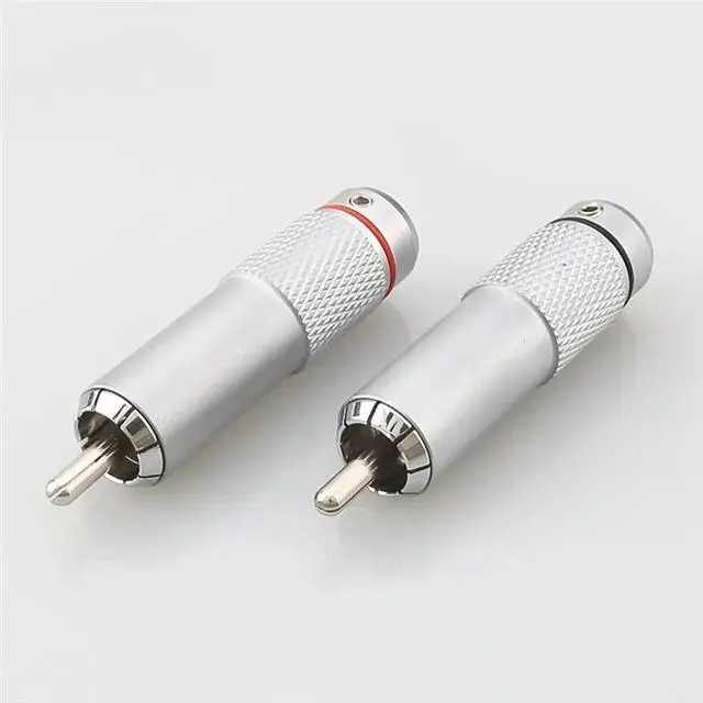 Alt view image 6 of 6 - OR08 Rhodium Plated RCA Male Connector 4PCS Audiocrast Solder For High-End Analogue Cable Phono Plug Audio Accessories