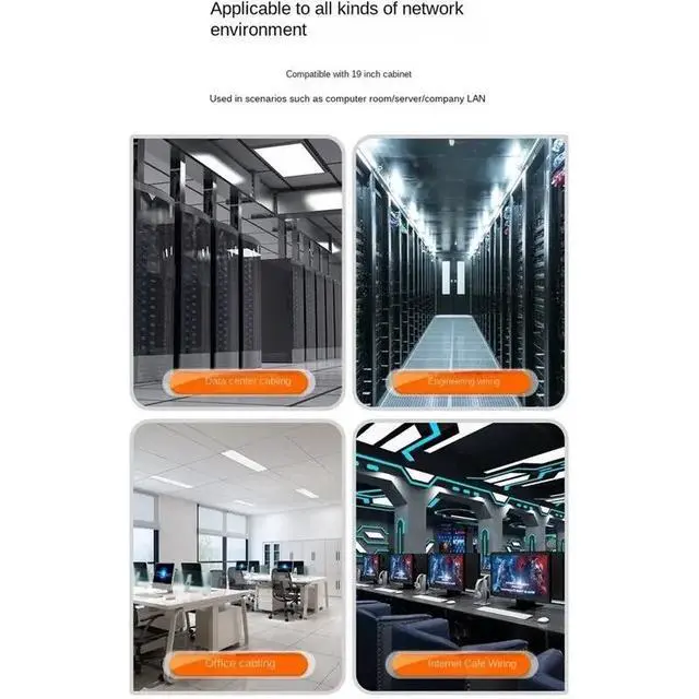 Alt view image 5 of 6 - 1U Network Cable Management Horizontal Vertical Mount 19 Inch Server Rack 24 Slot 48 Port Finger Duct Wire Organizer