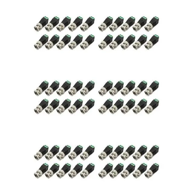 Alt view image 4 of 6 - IDUD 60Pcs Male Metal BNC Connector With DC Connector Plug Screw Terminal UTP Video Balun For CCTV Surveillance Camera