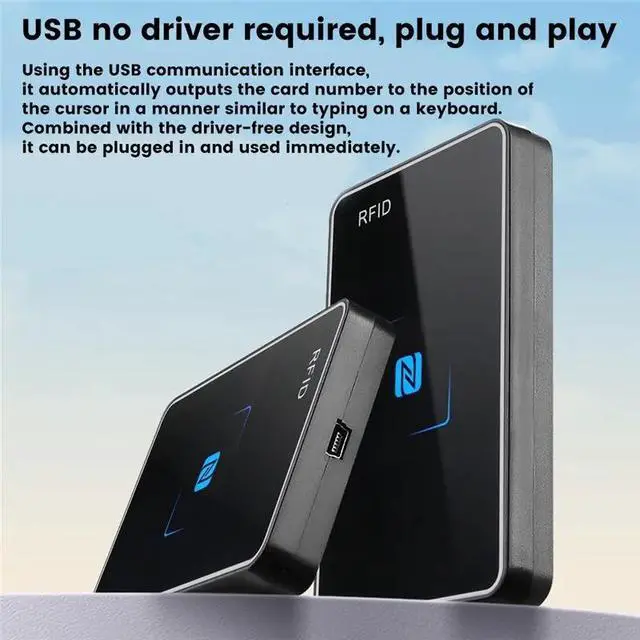 Alt view image 6 of 6 - ID Card Reader 125Khz HID Access Control Card Issuer USB Interface Driverless Swipe Device