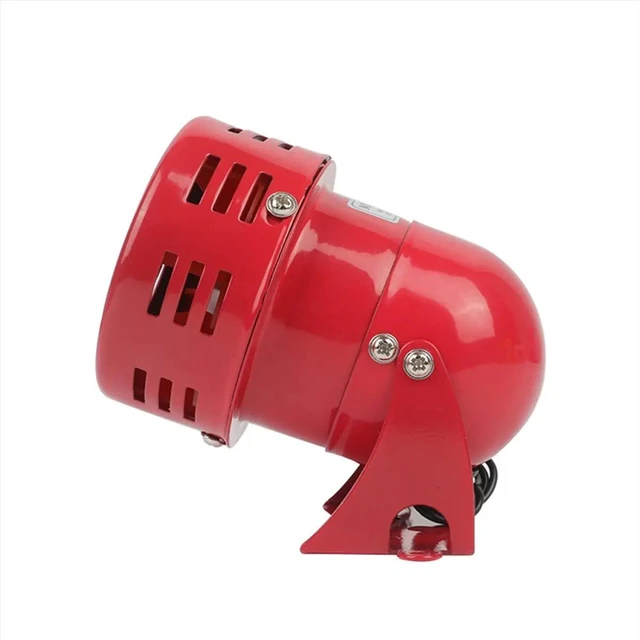 Alt view image 5 of 6 - AC110V Red Mini Metal Motor Siren Industrial Alarm Sound Electrical Guard Against Theft 120dB MS-190
