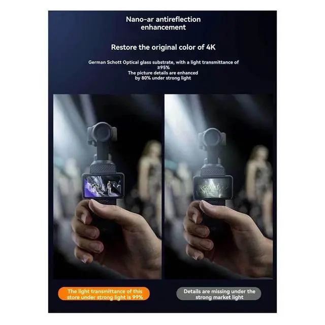 Alt view image 4 of 6 - 9H Tempered Glass Screen Protector Kit for Pocket 3 Dust-Free High Durability Film for Pocket 3 Camera Accessories