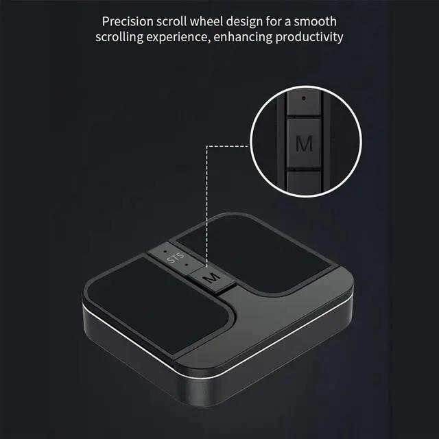 Alt view image 5 of 6 - Mini Square Mouse Computer Mouse 3 Mode BT/2.4G/USB Mini Capacitive Mouse for PC Laptop Notebook Desktop Black