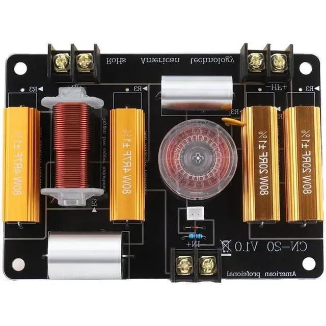 Alt view image 4 of 6 - IDUD CN-20 2-Way Speaker Crossover For 8-12Inch Speakers 25-44Mm Tweeter