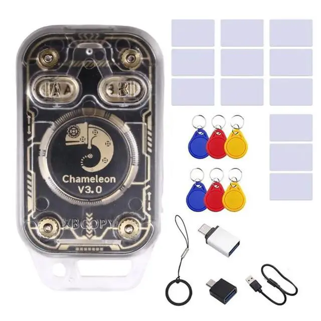 Alt view image 4 of 4 - RFID Smart Chip Reader Emulator Chameleon V3.0 125K 13.56M ID IC Tag Copyer+ 6XUID Keychain+ 6XUID Card+ 6XCUID Card