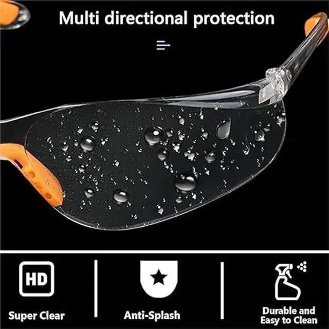 Alt view image 5 of 6 - Safety Glasses For Work& Lab, Protective Goggles For Chemistry Laboratory, Comfortable Impact-Resistant 20-Pack