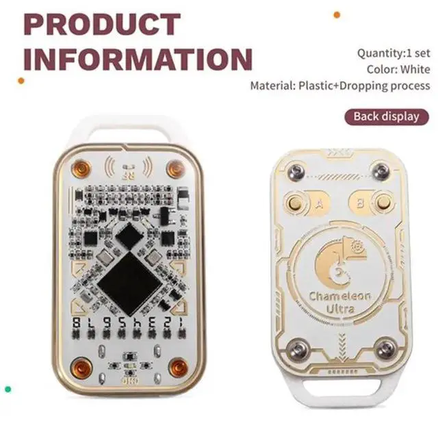 Alt view image 6 of 6 - Chameleon V3.0 1XUID Keychain RFID Smart Chip Reader Read Write Support 125Khz 13.56Mhz ID IC Card Smart Tag Copyer Cop