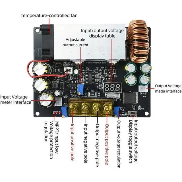 Alt view image 5 of 6 - IDUD MPPT Solar Charging Controller DC 18-90V Wide Input 800W 25A Anti-Backflow Power Supply