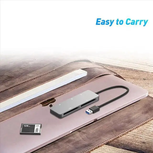 Alt view image 6 of 6 - 5-In-1 All-In-1 Card Reader /SD/XD/CFAST/TF Card Multi-Function USB-A USB-C Card Reader Docking Station