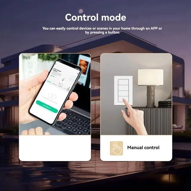 Alt view image 4 of 6 - Tuya Zigbee 4-Gang Scene Switch Smart Life App Control, Powered Scene Push Button Switch