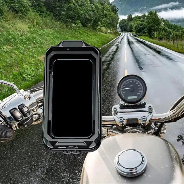 Alt view image 4 of 4 - Handlebar Phone Case Bag Touch Screen Bicycle Motorcycle Phone Holder 360 Degree Rotation for Cycling Riding Equipment