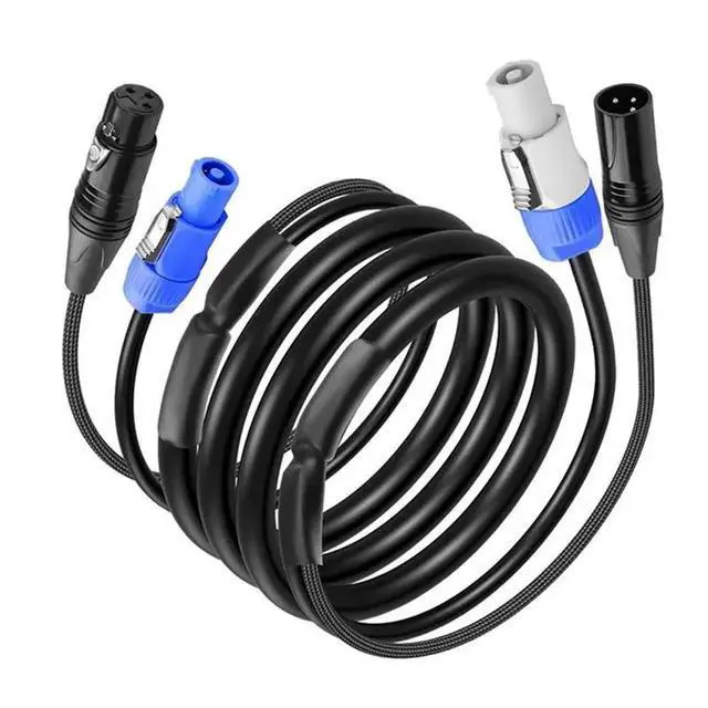 Alt view image 4 of 6 - DMX512 Cable AC Power DMX512 3Pin XLR Signal Combo Cables For Stage Lighting, Concerts, Events