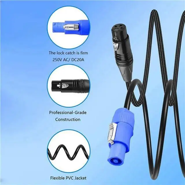 Alt view image 5 of 6 - DMX512 Cable AC Power DMX512 3Pin XLR Signal Combo Cables For Stage Lighting, Concerts, Events