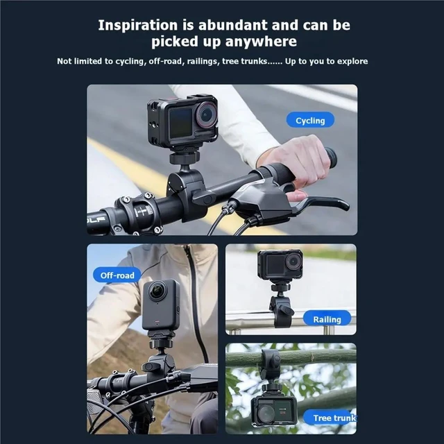 Alt view image 4 of 6 - Handlebar Bike Mount for Action5Pro 4 3 Osmo360 Motorcycle Clamp Mount with Magnetic Quick Release Adapter