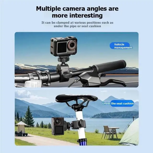 Alt view image 6 of 6 - Handlebar Bike Mount for Action5Pro 4 3 Osmo360 Motorcycle Clamp Mount with Magnetic Quick Release Adapter