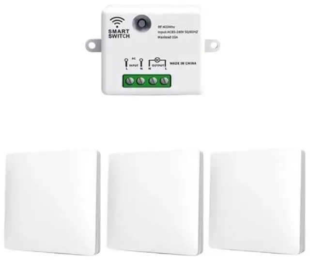 Alt view image 4 of 6 - RF 433Mhz Smart Self-Powered Switch No Wiring Installation Waterproof Remote Control For Home